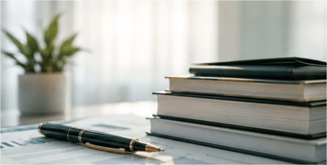 Books on a desk